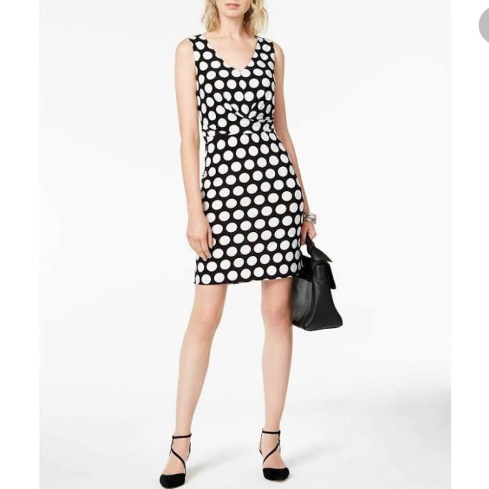 ✅INC Bold Polka Dot Jersey Dress NWT